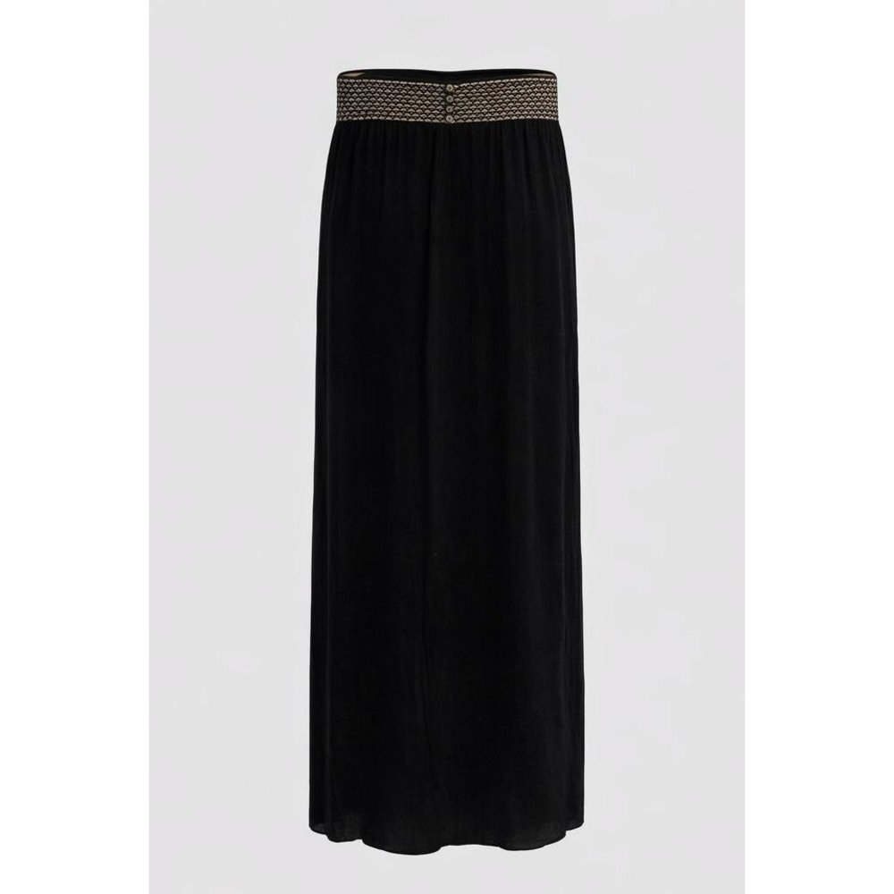 Vintage A.C. Sport Black Maxi Skirt 18W Gold Waist Boho USA Coastal Cowgirl‎